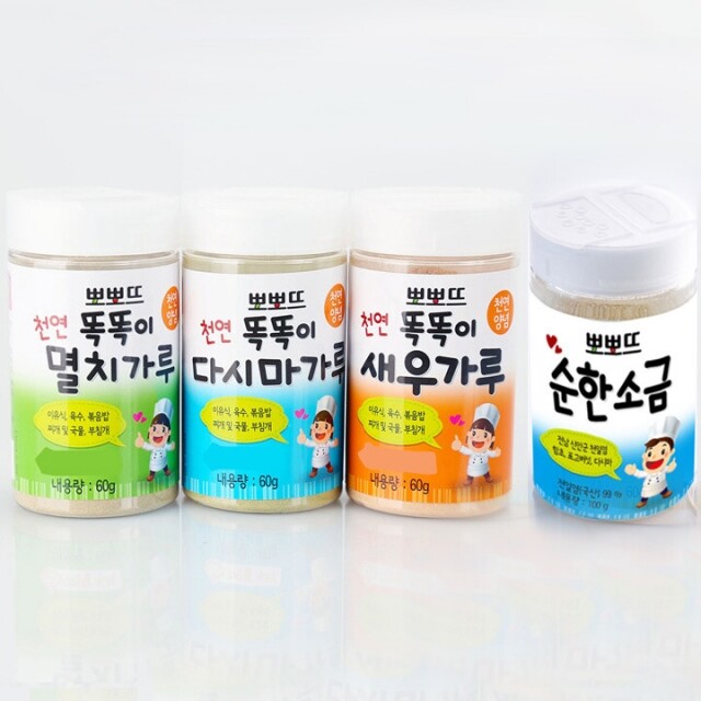 강원더몰,국산100% 자연맛양념 4종세트 (새우+멸치+다시마+순한소금)